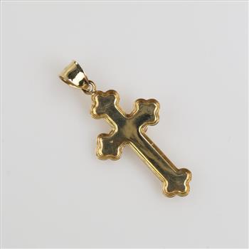 14kt Gold Two-tone Cross Pendant