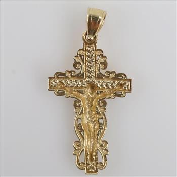 14kt Gold Two-tone Cross Pendant
