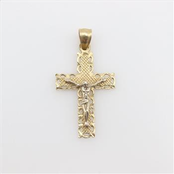 14kt Gold Two-tone Cross Pendant