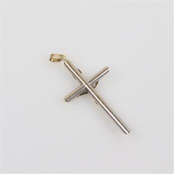 14kt Gold Two-tone Cross Pendant