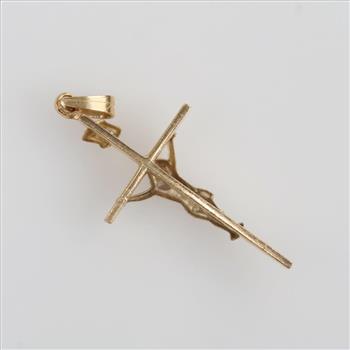 14kt Gold Two-tone Cross Pendant