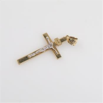 14kt Gold Two-tone Cross Pendant