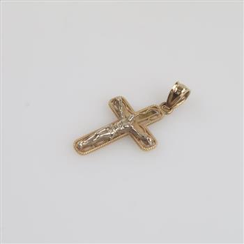 14kt Gold Two-tone Cross Pendant