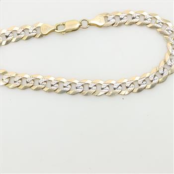 14kt Gold Two-tone Curb Chain Bracelet