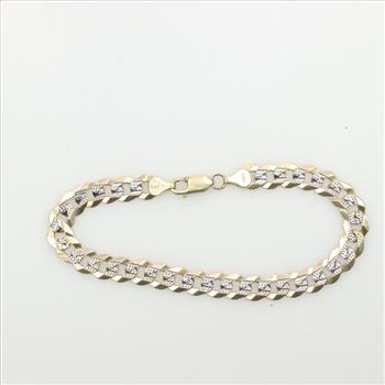 14kt Gold Two-tone Curb Chain Bracelet