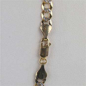 14kt Gold Two-tone Curb Chain Necklace