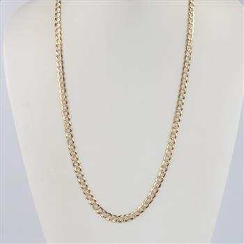 14kt Gold Two-tone Curb Chain Necklace