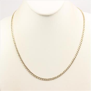 14kt Gold Two-tone Curb Chain Necklace