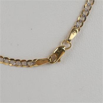 14kt Gold Two-tone Curb Chain Necklace
