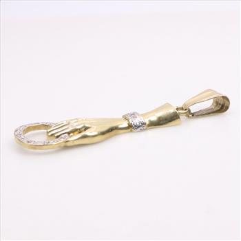 14kt Gold Two-tone Diamond Hand Pendant