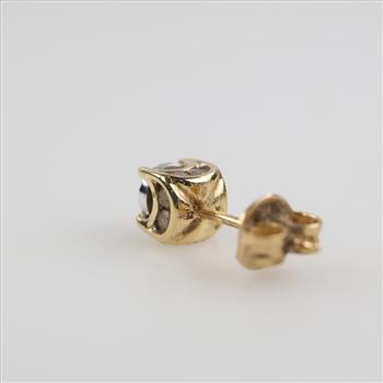14kt Gold Two-tone Diamond Stud Earring