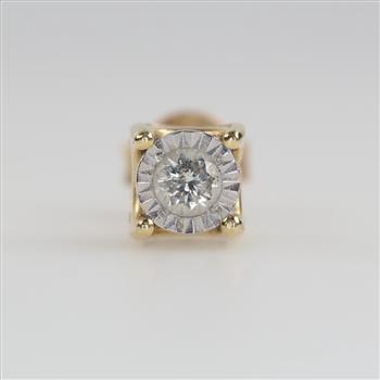 14kt Gold Two-tone Diamond Stud Earring