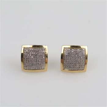 14kt Gold Two-tone Diamond Stud Earrings
