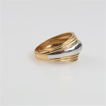 14kt Gold Two-tone Dome Ring