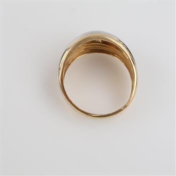 14kt Gold Two-tone Dome Ring