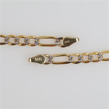 14kt Gold Two-tone Figaro Chain Necklace