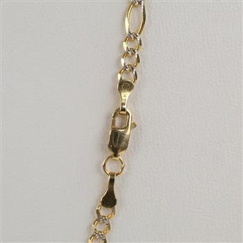 14kt Gold Two-tone Figaro Chain Necklace