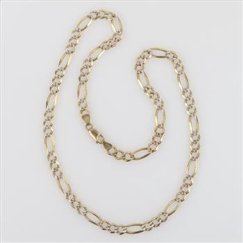 14kt Gold Two-Tone Figaro Chain Necklace