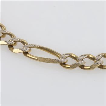 14kt Gold Two-Tone Figaro Chain Necklace