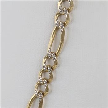 14kt Gold Two-Tone Figaro Chain Necklace