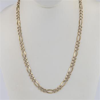 14kt Gold Two-Tone Figaro Chain Necklace