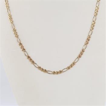 14kt Gold Two-tone Figaro Chain Necklace