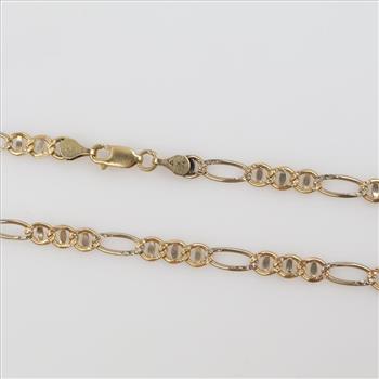 14kt Gold Two-tone Figaro Chain Necklace