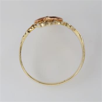 14kt Gold Two-tone Heart Filigree Ring