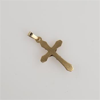 14kt Gold Two-tone Hollow Cross Pendant