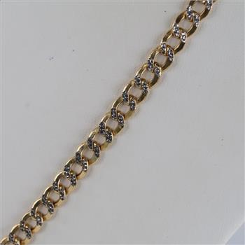 14kt Gold Two-tone Hollow Curb Chain Necklace