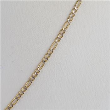 14kt Gold Two-tone Hollow Figaro Chain Necklace