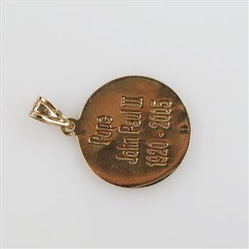 14kt Gold Two-tone Hollow Religious Pendant