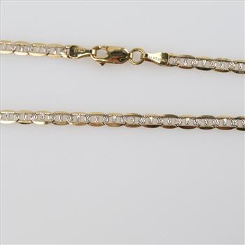 14kt Gold Two-tone Mariner Chain Necklace