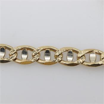 14kt Gold Two-tone Name Plate Bracelet