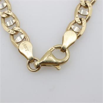 14kt Gold Two-tone Name Plate Bracelet