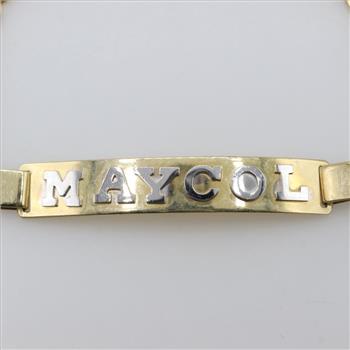 14kt Gold Two-tone Name Plate Bracelet