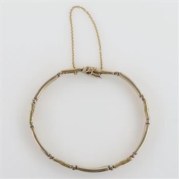 14kt Gold Two-Tone Open Rectangular Link Bracelet