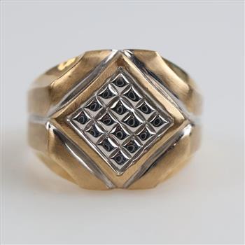 14kt Gold Two-tone Signet Ring