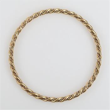 14kt Gold Two-tone Twisted Bangle Bracelet