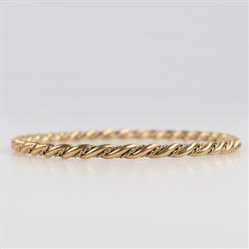 14kt Gold Two-tone Twisted Bangle Bracelet