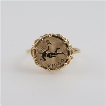14kt Gold Virgo Astrology Ring