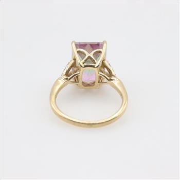 14kt Gold Watermelon Tourmaline Diamond Accent Ring