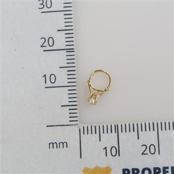 14kt Gold White Bead Mini Ring Pendant