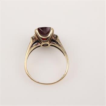 14kt Gold White Spinel And Ruby Ring