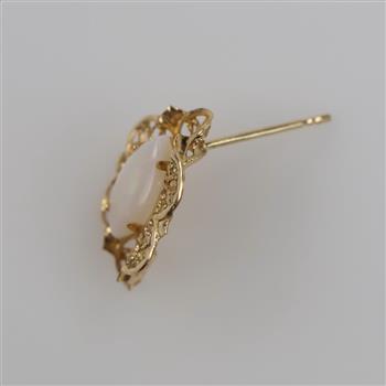 14kt Gold White Stone Single Earring