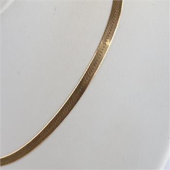 14kt Gold Wide Herringbone Chain Necklace