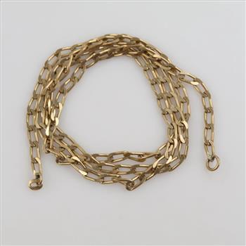 14kt Gold Wide Oval Link Necklace