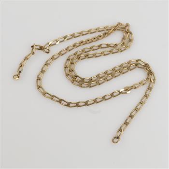 14kt Gold Wide Oval Link Necklace