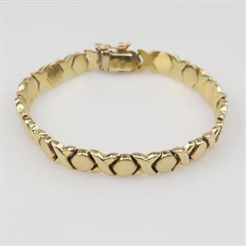 14kt Gold XO Hollow Bracelet | Property Room