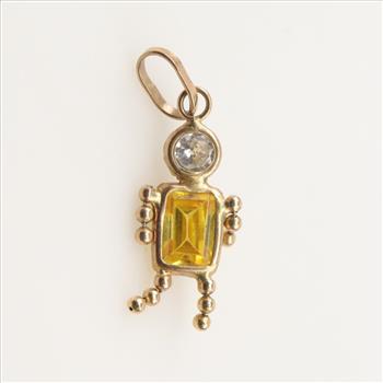 14kt Gold Yellow And Clear Pendant